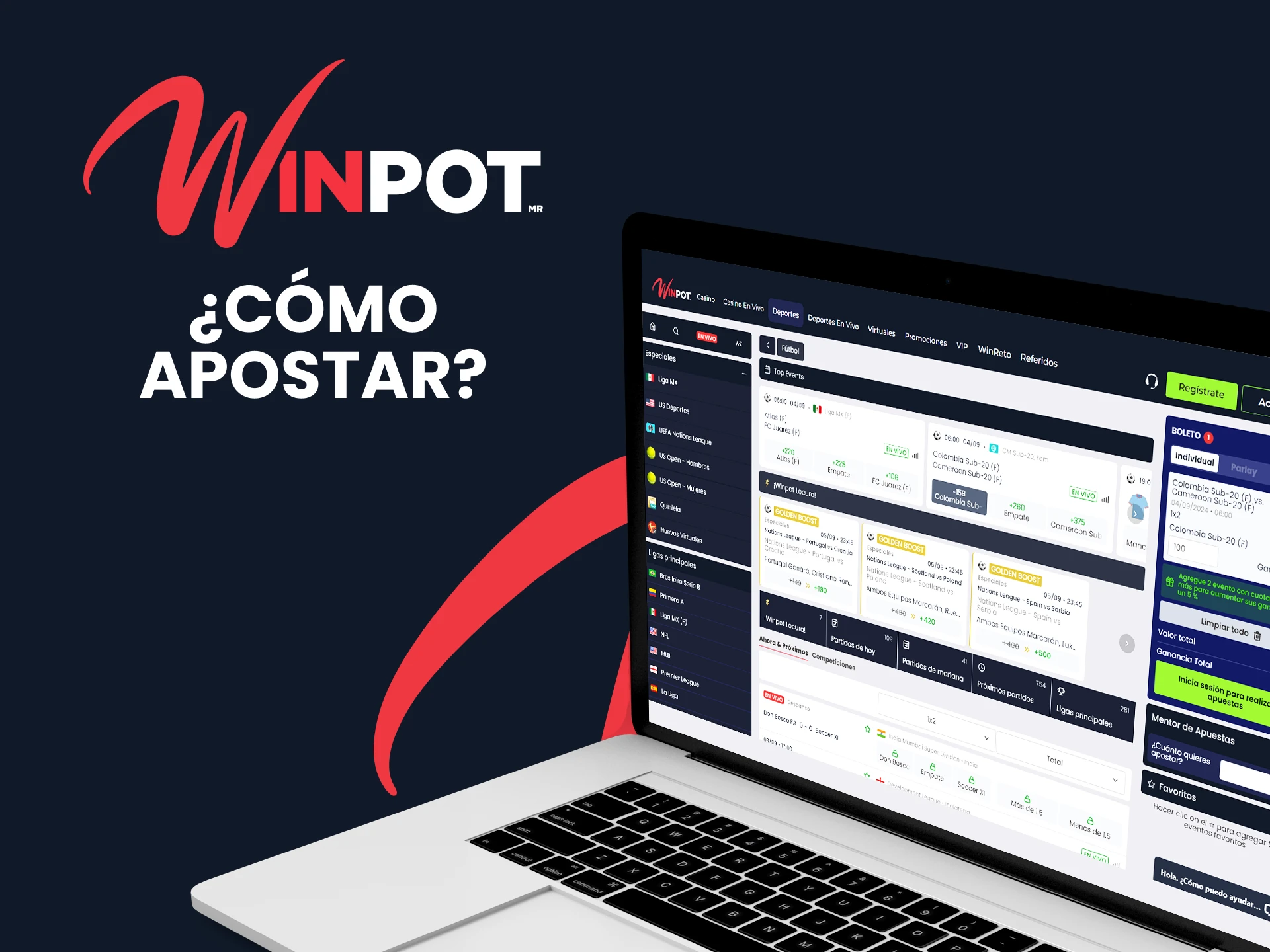 Le diremos cómo realizar una apuesta en el sitio web de Winpot.