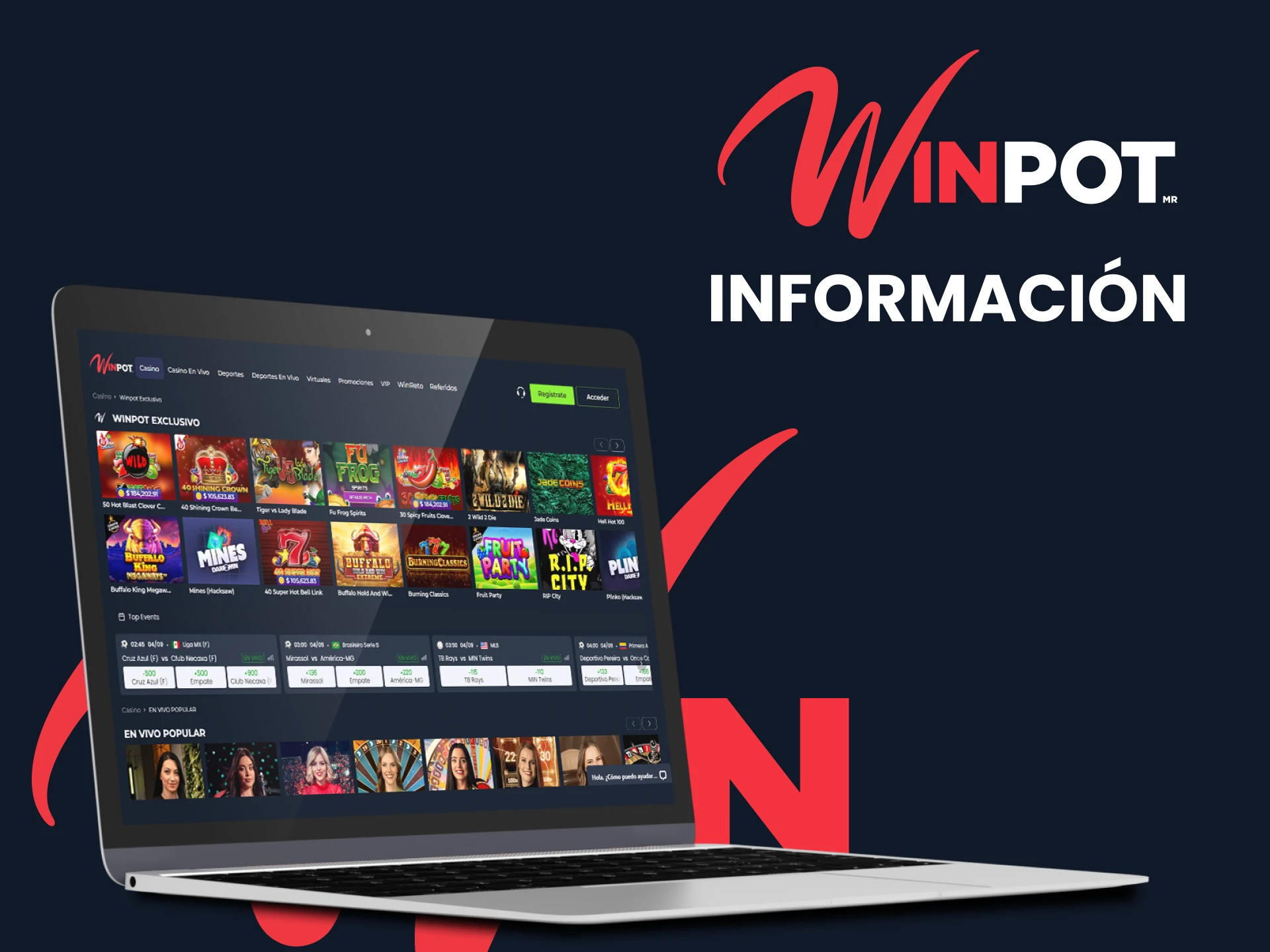 Explora el sitio web de Winpot.