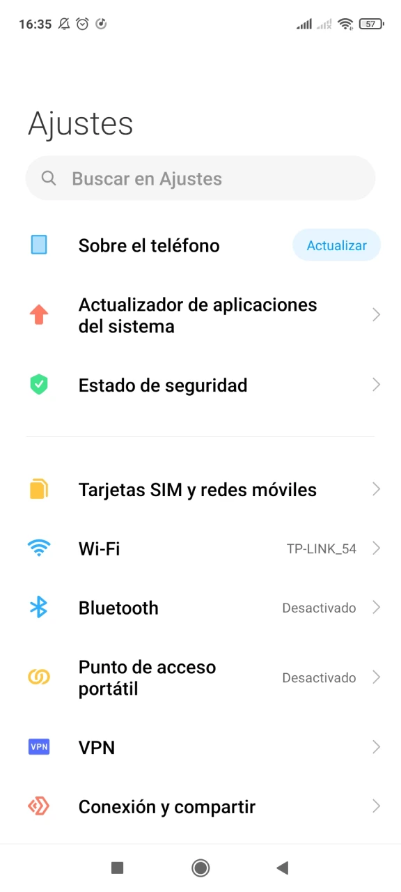 Visite la configuración de su teléfono para instalar la aplicación Winpot en Android.