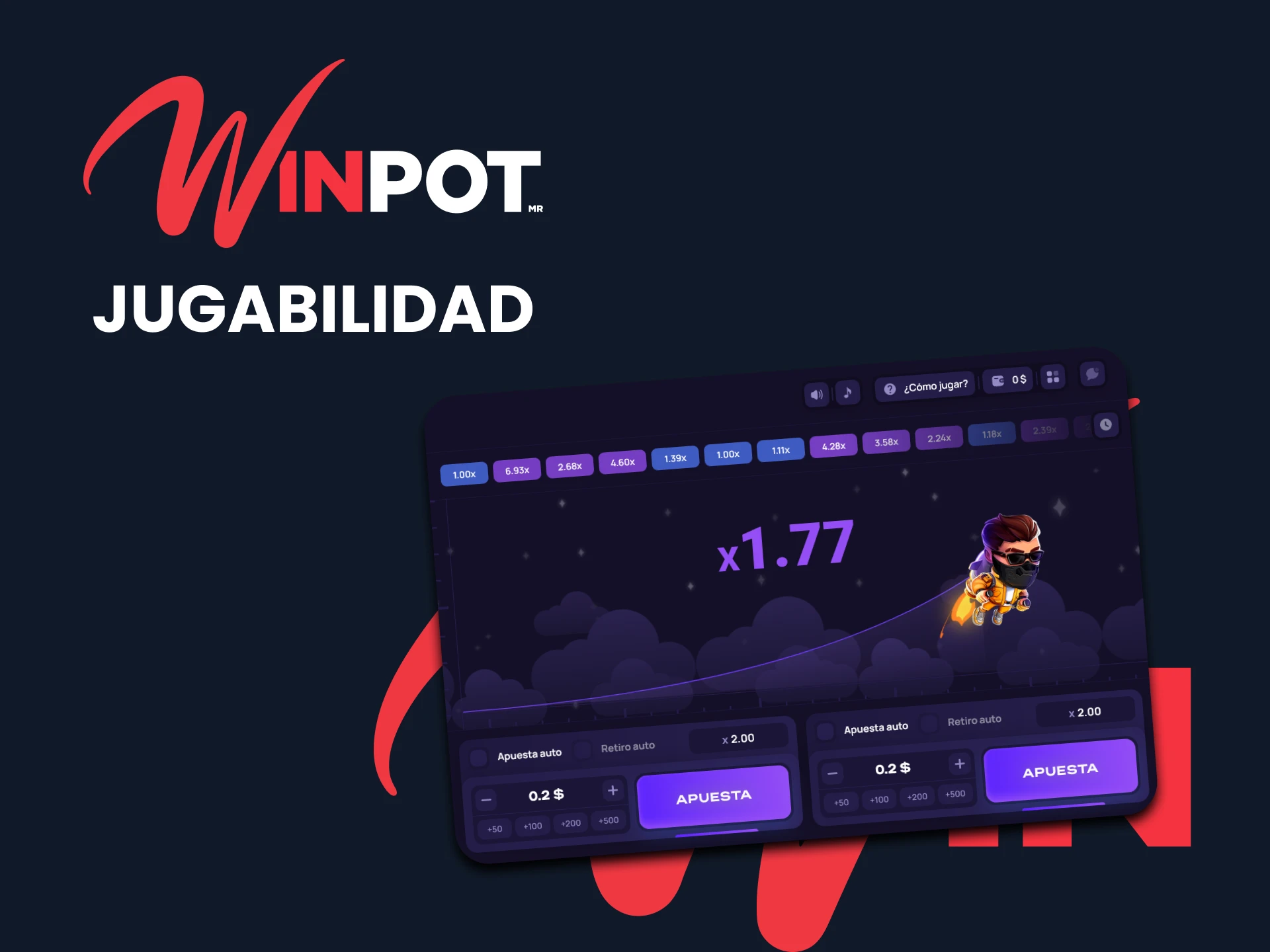 Conozca la jugabilidad de Lucky Jet en Winpot.