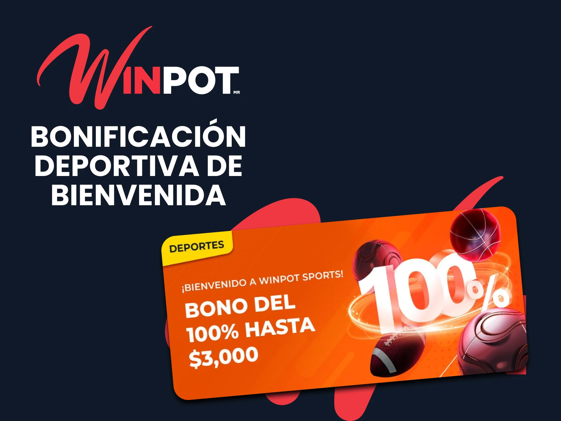 Winpot ofrece un bono de bienvenida para apuestas deportivas.