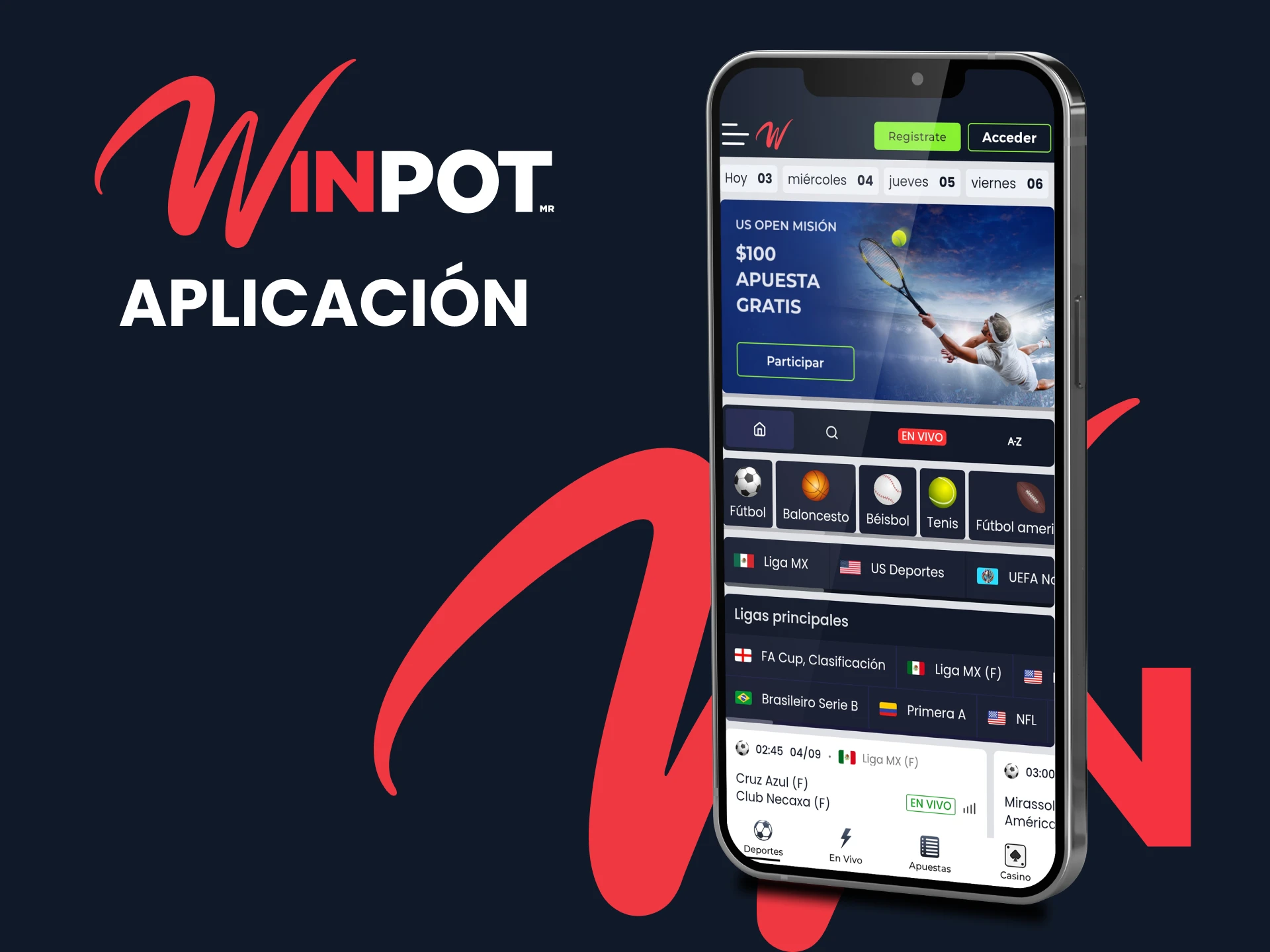 Puede descargar la aplicación Winpot en su teléfono inteligente.