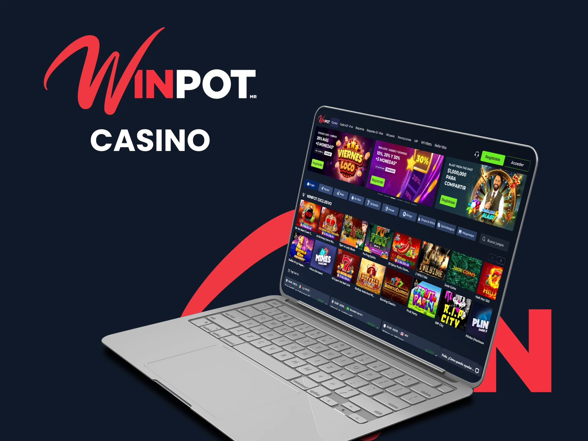 Visite la sección de casino para juegos en Winpot.