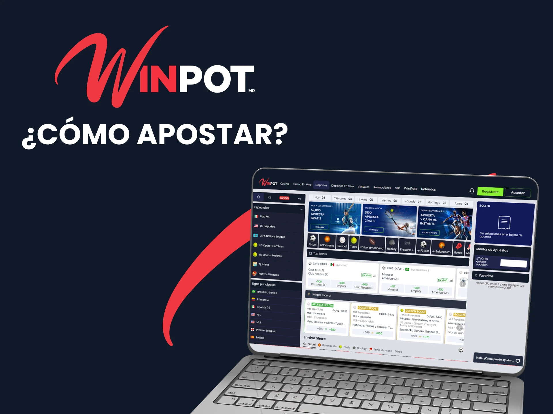 Vaya a la sección de deportes para apostar en Winpot.